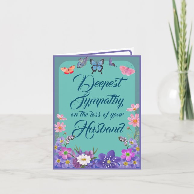 Blommigtens kondoleansmeddelandekort för förlust a tack kort (Framsida)