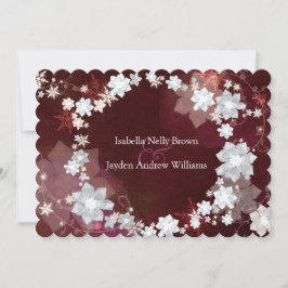 Blommigtens kransunika vinterbröllop inbjudningar