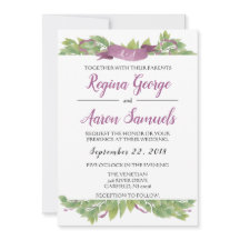 Blommigtens Lila och Grönt VattenfärgsLöv