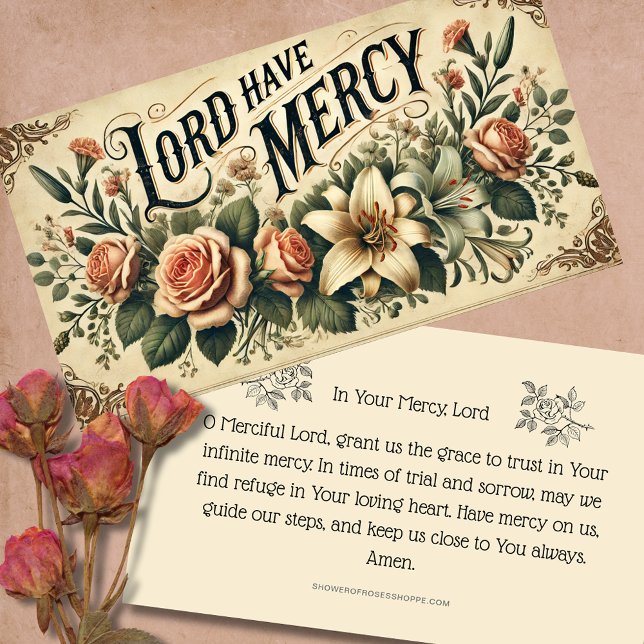 BLOMMIGTENS LORD HAR HELIGA FÖR MERCY PRAYER-KORT PLACERINGSKORT (Skapare uppladdad)