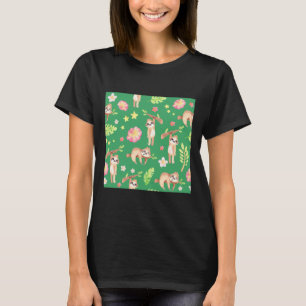 Blommigtens lutning på Grönt T Shirt
