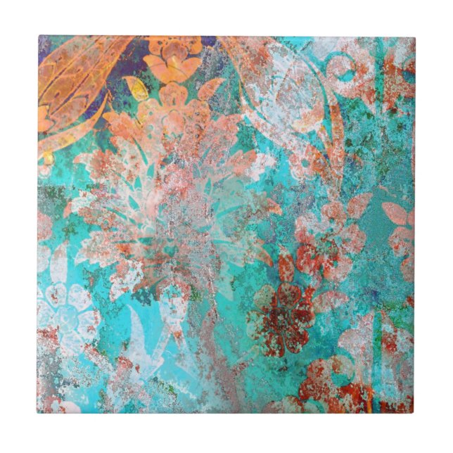 Blommigtens målning kakelplatta (Framsidan)