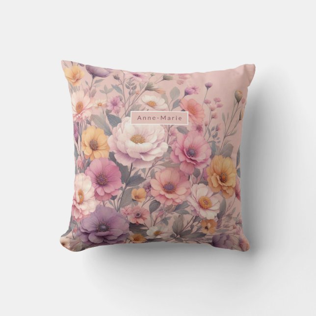 Blommigtens moderna ro rosa snyggt för giftig eleg kudde (Framsida)