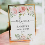 Blommigtens  möhippa välkomnas poster<br><div class="desc">Välkomstskylt för blommigt ro möhippa. Matchande objekt är tillgängliga.</div>