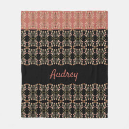 Blommigtens mönstrade designer fleecefilt