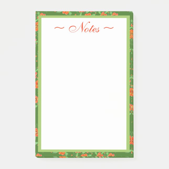 Blommigtens mönstrade designer post-it block (Framsida)