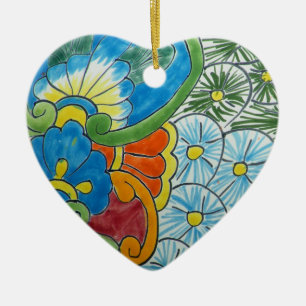 Blommigtens motiv julgransprydnad keramik