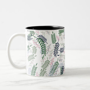 Blommigtens naturinspirerade Löv och dekordesign Två-Tonad Mugg