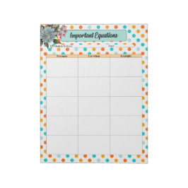 Blommigtens Orange i Blue_ Viktiga ekvationer Anteckningsblock
