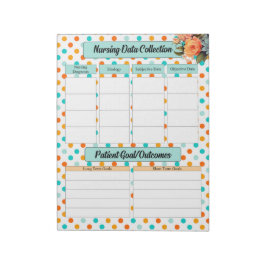 Blommigtens Orange n Blue _ Uppgiftsinsamling Anteckningsblock