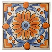 Blommigtens Orange och blå Medelhavsblomma
