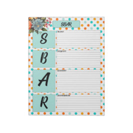 Blommigtens Orange och Blue _ SBAR Temp Anteckningsblock
