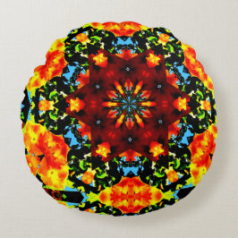 Blommigtens Orange Rund Kudde