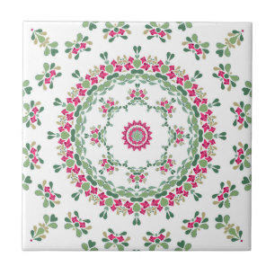Blommigtens ornament kakelplatta