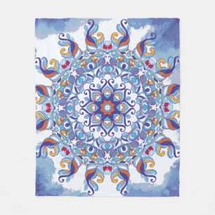 Blommigtens ornament, konstnärlig design. fleecefilt