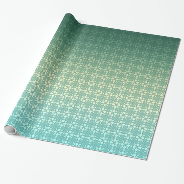 Blommigtens ornament, övertoning presentpapper (Utrullad)