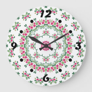 Blommigtens ornament stor klocka