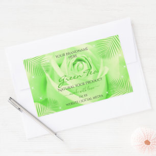 Blommigtens produktetiketter Ljust grönt Ro Handfl Rektangulärt Klistermärke