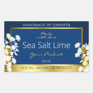 Blommigtens produktförpackningsetiketter Deep Blue Rektangulärt Klistermärke