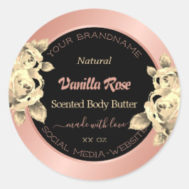Blommigtens produktförpackningsetiketter Ro Guld B Runt Klistermärke