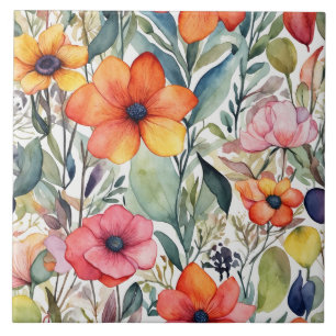 Blommigtens radie: Vibrant design - designar Kakelplatta