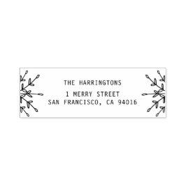 Blommigtens returadressetikett med Löv Självfärgande Stämpel