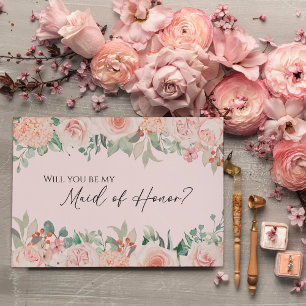 Blommigtens Rosa Bröllop Maid of honor Frieri Inbjudningar