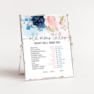 Blommigtens rosa eller blå Gamla näsdukar Poster