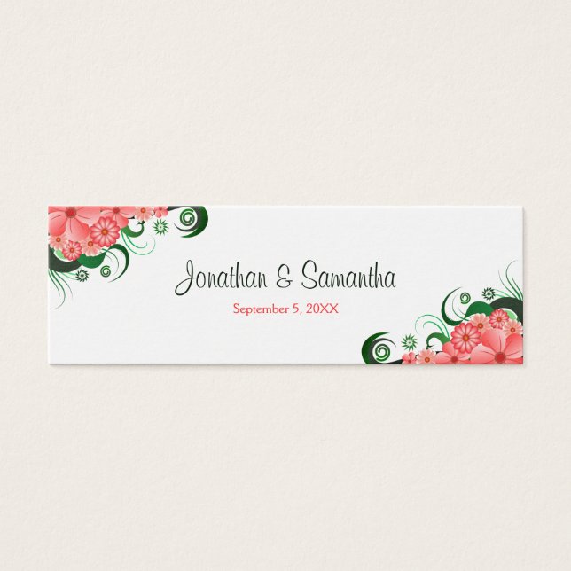 Blommigtens Rosa Hibiscus Wedding Favor eller Favo Litet Visitkort (Framsidan)