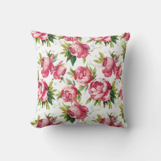 Blommigtens Rosa och Grönt Kudde