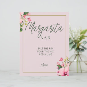 Blommigtens Rosa och Grönt Margarita Pub Underteck