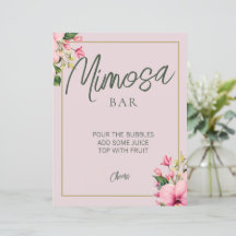 Blommigtens Rosa och Grönt Mimosa Pub-tecken