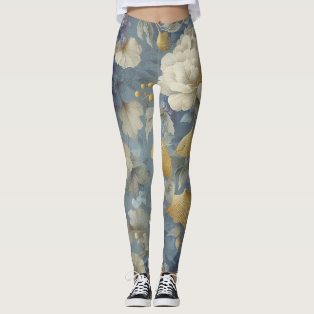Blommigtens skrivarkopplingar leggings (Framsida)