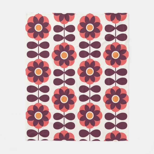 Blommigtens sömlösa mönster-design. Skandinaviska  Fleecefilt (Framsidan)