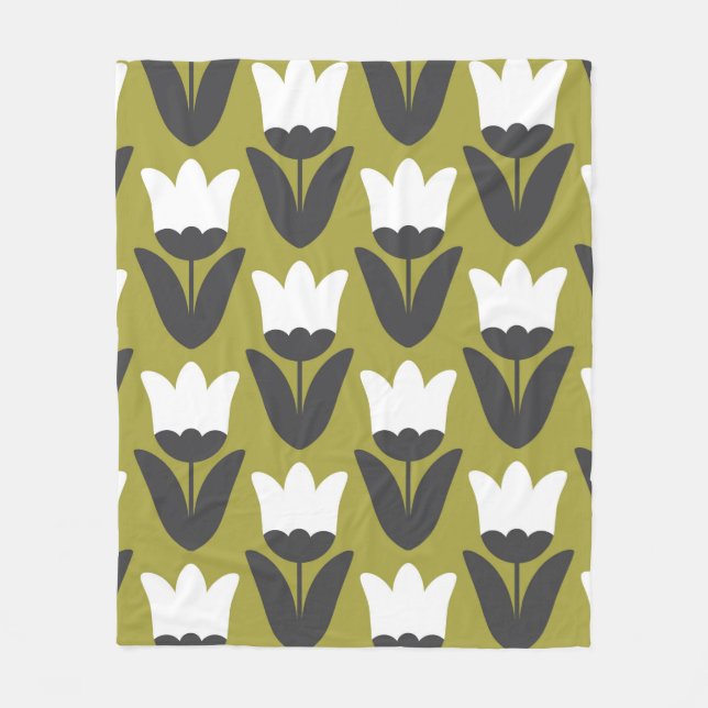 Blommigtens sömlösa mönster-design. Skandinaviska  Fleecefilt (Framsidan)