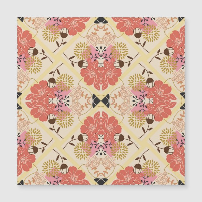Blommigtens sömlösa vintage mönster-design. (Framsida)