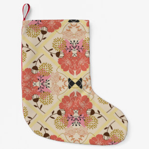 Blommigtens sömlösa vintage mönster-design. liten julstrumpa