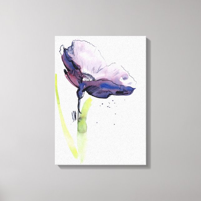 Blommigtens sommardesign med handmålad abstrakt canvastryck (Framsida)