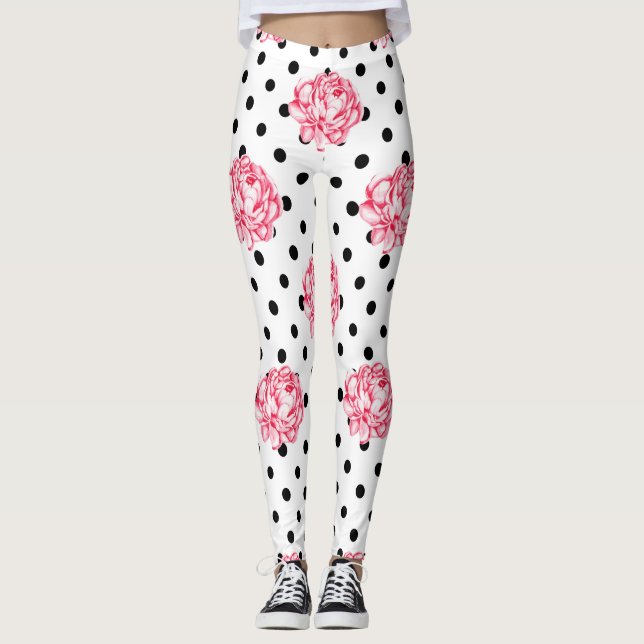 Blommigtens tabellknapp leggings (Framsida)