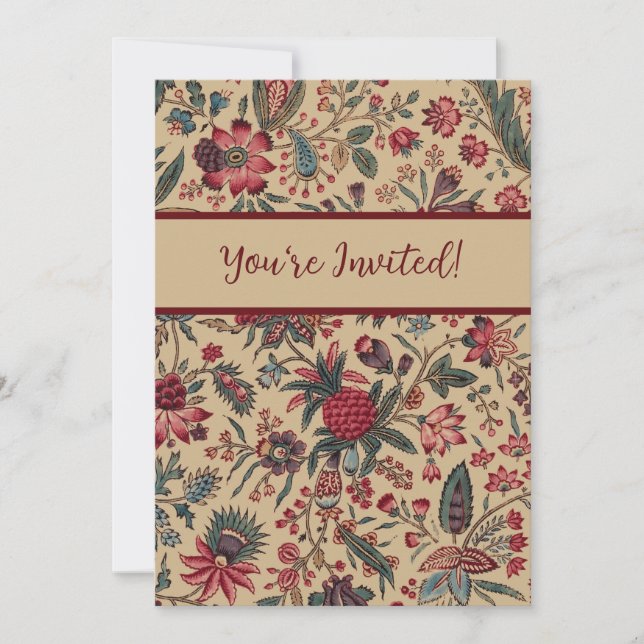 Blommigtens teaterbruk Needlework Flower Art Inbjudningar (Framsida)