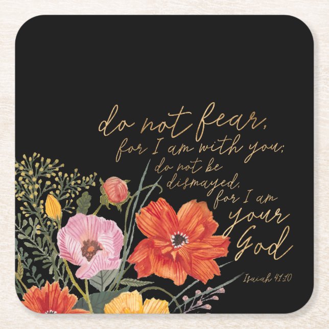 Blommigtens tro - var inte rädd, för jag är med di underlägg papper kvadrat (Framsidan)