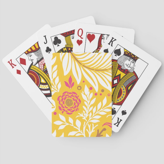 Blommigtens utformning 24 casinokort (Baksidan)