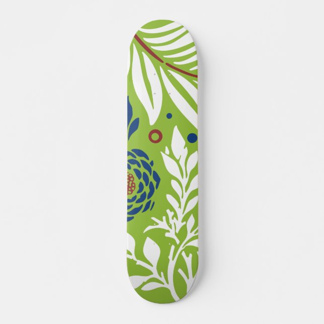 Blommigtens utformning 27 mini skateboard bräda 18,5 cm (Framsida)