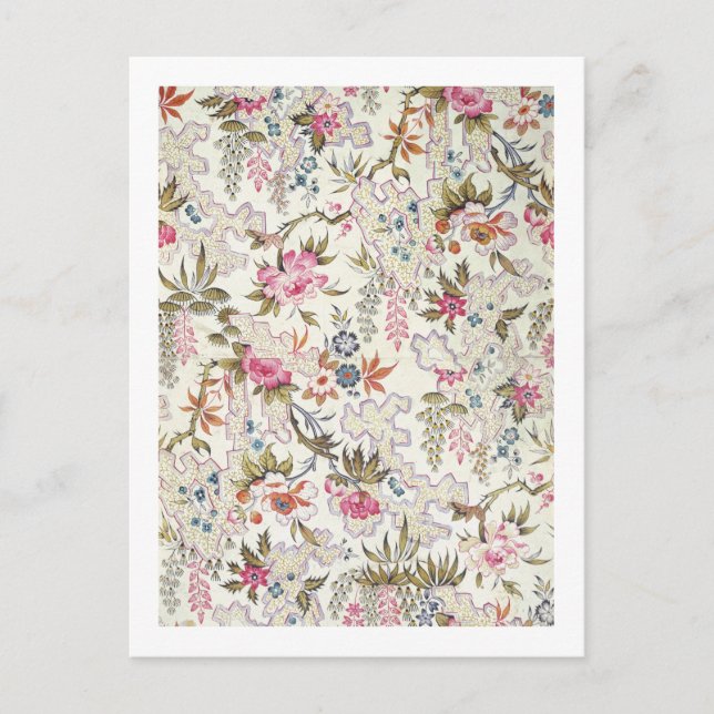 Blommigtens utformning för silke-material med stil vykort (Framsida)