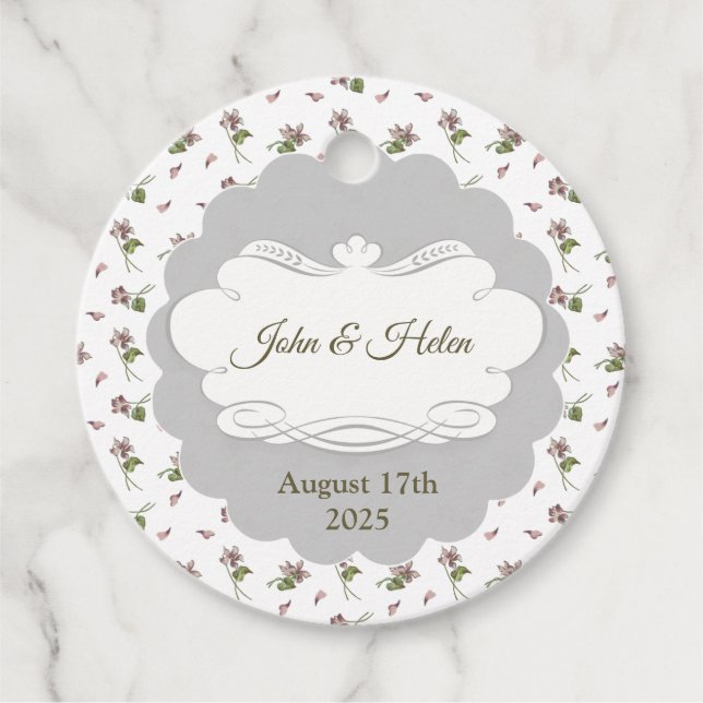 Blommigtens utformning gåvor etiketter (Framsida)