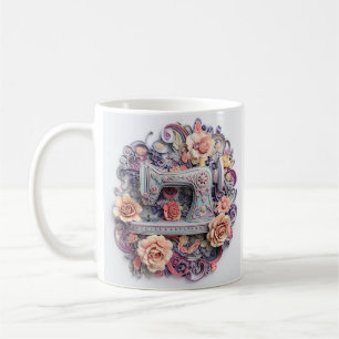 Blommigtens utformning med Vintage syd Maskin Kaffemugg