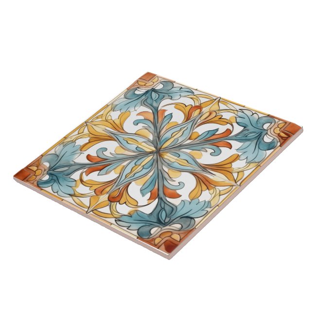 Blommigtens utformning på keramiska plattor kakelplatta (Sidan)