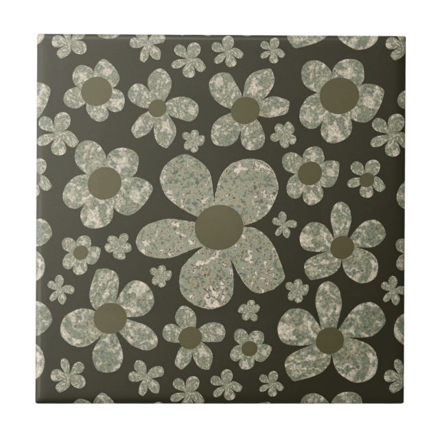 Blommigtens utformning på keramiska plattor kakelplatta (Framsidan)