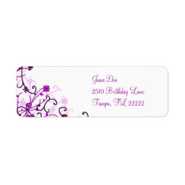 Blommigtens utformning returadress etikett