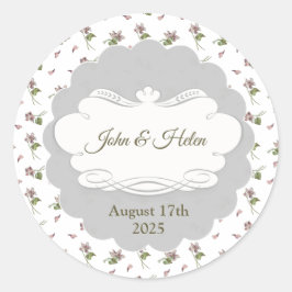 Blommigtens utformning runt klistermärke